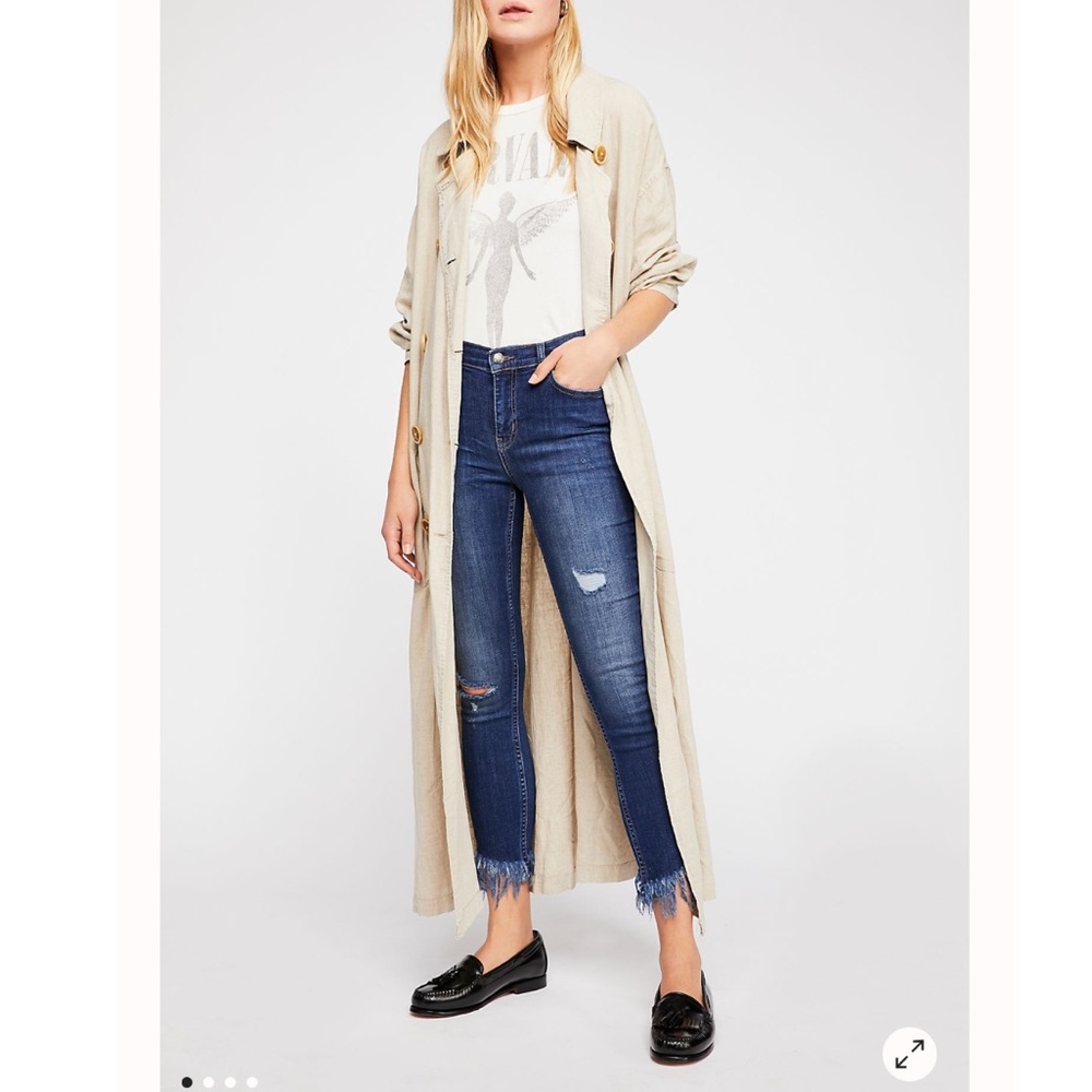 Free People Great Heights Frayed Skinny Jeans